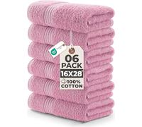 Utopia Towels - Juego de 6 Toallas de Mano de Lujo, (41 x 71 CM) 100% Algodón Hilado en Anillos, Ligeras y Altamente Absorbentes para Baño, Viaje, Camping, Hotel y SPA (Rosa)