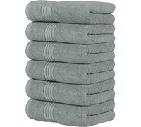 Utopia Towels - Juego de 6 Toallas de Mano de Lujo, (41 x 71 CM) 100% Algodón Hilado en Anillos, Ligeras y Altamente Absorbentes para Baño, Viaje, Camping, Hotel y SPA (Gris frío)