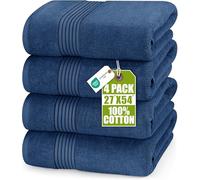 Utopia Towels - Juego de Toallas Baño (Paquete de 4, 69 x 137 cm) Toallas Ducha Algodón 100% Ring-Spun Alta Absorción y Secado Rápido (Azul Marino)