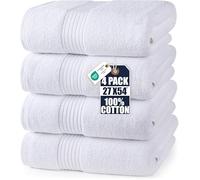 Utopia Towels - Juego de Toallas Baño (Paquete de 4, 69 x 137 cm) Toallas Ducha Algodón 100% Ring-Spun Alta Absorción y Secado Rápido (Blanco)