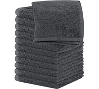 Utopia Towels Juego de Toallas de algodón 100% algodón Hilado en Anillo, paños de Franela, Altamente absorbentes y Suaves al Tacto (Paquete de 12, Gris)
