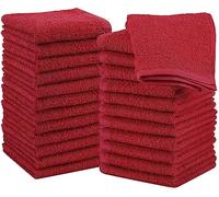 Utopia Towels - Juego de Toallas de algodón de 30 x 30 cm, Color Blanco, 100% algodón Hilado en Anillo, paños de Franela, Altamente absorbentes y Suaves al Tacto (Paquete de 24, Rojo)