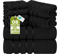 Utopia Towels - Juego de Toallas de Baño 8 Piezas (Negro)