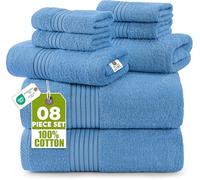 Utopia Towels: Juego de Toallas Premium de 8 Piezas, 2 Toallas de baño, 2 Toallas de Mano y 4 Paños de Lavabo. Algodón. para hogares, Hoteles y Spas y Super Absorbentes (Azul eléctrico)
