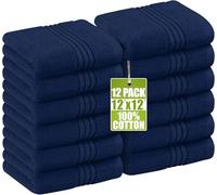 Utopia Towels - Juego de Toallas de Lujo 30 x 30 CM - Toallas de Franela Altamente absorbentes (Paquete de 12) (Marineblau)