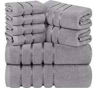 Utopia Towels - Juego de Toallas de Lujo de 8 Piezas, 2 Toallas de Baño, 2 Toallas de Mano y 4 Paños de Lavado, Juego de Toallas Altamente Absorbentes 97% Algodón Ring Spun(Gris frío)