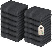 Utopia Towels - Juego de Toallas Premium (30 x 30 cm, Gris) 100% algodón para la Cara, Toallas Altamente absorbentes y de Tacto Suave para la Punta de los Dedos (Paquete de 12)