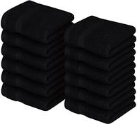 Utopia Towels - Juego de Toallas Premium (30 x 30 cm, Negro) 100% algodón para la Cara, Toallas Altamente absorbentes y de Tacto Suave para la Punta de los Dedos (Paquete de 12)