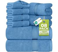 Utopia Towels - Juego de Toallas Premium de 8 Piezas, 2 Toallas de Baño, 2 Mano y 4 Toallitas - Algodón - para Casas, Hoteles y Spas, Altamente Absorbentes (Azul eléctrico)