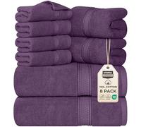 Utopia Towels - Juego de Toallas Premium de 8 Piezas, 2 Toallas de Baño, 2 Mano y 4 Toallitas - Algodón - para Casas, Hoteles y Spas, Altamente Absorbentes (Ciruela)