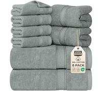 Utopia Towels - Juego de Toallas Premium de 8 Piezas, 2 Toallas de Baño, 2 Mano y 4 Toallitas - Algodón - para Casas, Hoteles y Spas, Altamente Absorbentes (Gris frío)