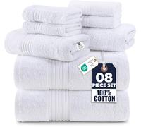 Utopia Towels: Juego de Toallas Premium de 8 Piezas, 2 Toallas de baño, 2 Toallas de Mano y 4 Paños de Lavabo. Algodón. para hogares, Hoteles y Spas y Super Absorbentes (Blanco)