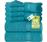 Utopia Towels - Juego de Toallas Premium de 8 Piezas; 2 Toallas de baño, 2 Toallas de Mano y 4 toallitas - Algodón - Calidad del Hotel, súper Suave y Altamente Absorbente (Verde Azulado)