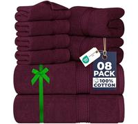 Utopia Towels - Juego de Toallas Premium de 8 Piezas, 2 Toallas de baño, 2 Toallas de Mano y 4 toallitas - Algodón - Calidad del Hotel, súper Suave y Altamente Absorbente (Borgoña)