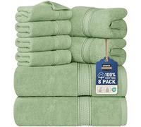 Utopia Towels - Juego de Toallas Premium de 8 Piezas; 2 Toallas de baño, 2 Toallas de Mano y 4 toallitas - Algodón - Calidad del Hotel, súper Suave y Altamente Absorbente (Verde Salvia)
