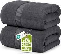 Utopia Towels - Pack de 2 Toallas de Baño Grandes (90 x 180 cm) - (Gris)