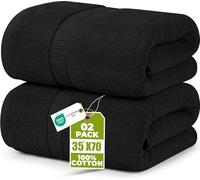 Utopia Towels - Pack de 2 Toallas de Baño Grandes (90 x 180 cm) - (Negro)