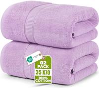 Utopia Towels - Pack de 2 Toallas de Baño Jumbo de Lujo (90 x 180 CM, Negro) - 100% Algodón Ring Spun, Altamente Absorbente, Suave y de Secado Rápido (Lavanda)