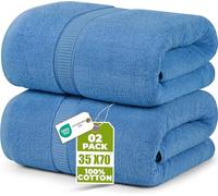 Utopia Towels - Pack de 2 Toallas de Baño Jumbo de Lujo (90 x 180 CM, Negro) - 100% Algodón Ring Spun, Altamente Absorbente, Suave y de Secado Rápido (Azul eléctrico)