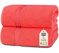 Utopia Towels - Pack de 2 Toallas de Baño Jumbo de Lujo (90 x 180 CM, Negro) - 100% Algodón Ring Spun, Altamente Absorbente, Suave y de Secado Rápido (Coral)