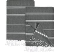 Utopia Towels Pack de 2 Toallas de Playa Turcas (100x180 CM), 100% Algodón Manta de Playa de Secado Rápido Absorbente Ligera y Sin Arena para Viaje y Piscina (Gris)