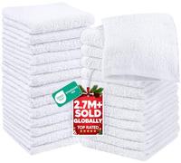 Utopia Towels - Paño Extra Absorbente de Lavado de Algodón Puro Multiuso, Toalla, Gimnasio, SPA - Paquete de 24, 30 x 30 centímetros, Blanco