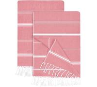 Utopia Towels Paquete de 2 Toallas de Playa Turcas (100x180 CM), 100% Algodón Manta de Playa de Secado Rápido Absorbente Ligera y Sin Arena para Viaje y Piscina (Rojo)