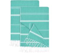 Utopia Towels Paquete de 2 Toallas de Playa turcas (40 x 72 Pulgadas), de Gran tamaño, 100% algodón, sin Arena, Ligeras, absorbentes, de Secado rápido, Toallas de baño turcas extragrandes para Viajes