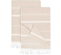 Utopia Towels Paquete de 2 Toallas turcas de Playa (40 x 72 Pulgadas) - 100% algodón de Gran tamaño, sin Arena, Ligera y de Secado rápido, prelavada para una sensación Suave, Toalla peshtemal Grande