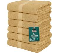 Utopia Towels Paquete de 6 Juego de Toallas de baño, 100% algodón Hilado en Anillo (60 x 120 CM) Alta absorción, Secado rápido, Toallas de Hotel, SPA y baño de Primera Calidad (Beige)