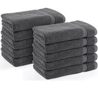 Utopia Towels - Set Premium de 10 Toallas Invitados, Cara y Manos con Gancho, Altamente Absorbentes, 100% Algodón (Gris)