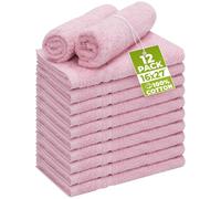 Utopia Towels Toallas de algodón a Prueba de lejía (16 x 27 Pulgadas) - Toalla de Mano de Gimnasio Segura para blanqueador (Paquete de 12, Rosa)
