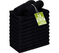 Utopia Towels - Toallas de algodón a Prueba de lejía (40,6 x 68,6 cm), Toalla de Mano de Gimnasio 100% algodón, Paquete de 12, Color Negro