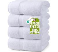 Utopia Towels - Conjunto de Toallas de baño (Paquete de 4, 69 x 137 cm) Toallas de algodón 100% Ring-Spun (Blanco)