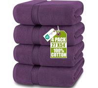 Utopia Towels - Toallas de Baño (Paquete de 4, 69 x 137 cm) (Ciruela)