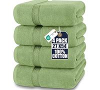 Utopia Towels - Juego de Toallas de baño, Color Verde Salvia - Premium 600 g/m² 100% algodón Hilado en Anillo. Secado rápido, Muy Absorbente, Tacto Suave, Uso Diario (Paquete de 4).