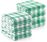 Utopia Towels Toallas de Cocina a Cuadros, 15 x 25 Pulgadas, 100% algodón Hilado en Anillo, súper absorbentes, Juego de Barra de Limpieza Suave y Reutilizable (12 Unidades, Verde, Blanco) (UT1047)
