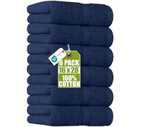 Utopia Towels - Toallas de Mano Grandes de algodón multipropósito para baño, Manos, Cara, Gimnasio y SPA - Dimensiones 41 cm x 71 cm - Paquete de 6 (Azul Marino)