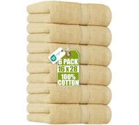 Utopia Towels - Toallas de Mano Grandes de algodón multipropósito para baño, Manos, Cara, Gimnasio y SPA - Dimensiones 41 cm x 71 cm - Paquete de 6 (Beige)