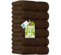 Utopia Towels - Toallas de Mano Grandes de algodón multipropósito para baño, Manos, Cara, Gimnasio y SPA - Dimensiones 41 cm x 71 cm - Paquete de 6 (Marrón Oscuro)