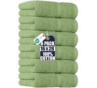 Utopia Towels - Toallas de Mano Grandes de algodón multipropósito para baño, Manos, Cara, Gimnasio y SPA - Dimensiones 41 cm x 71 cm - Paquete de 6 (Verde Silva)