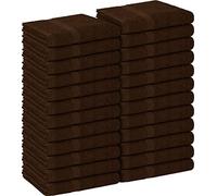 Utopia Towels Toallas de salón de color marrón oscuro, paquete de 24 (no a prueba de blanqueador, 16 x 27 pulgadas), toallas altamente absorbentes para manos, gimnasio, belleza, cabello, spa y cuidado