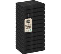 Utopia Towels Toallas de salón, no aptas para lejía, de algodón, 40,6 x 68,6 cm, Muy absorbentes para Manos, Gimnasio, Belleza, SPA y Cuidado del Cabello en casa, Paquete de 12, Negro