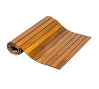 Utoplike Alfombrilla de cocina de madera de teca con parte trasera de goma antideslizante, esteras enrollables de madera para pie en el fregadero, estufa o mostrador, fácil de limpiar para la entrada