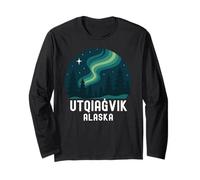 Utqiagvik Alaska Aurora Ártico Aurora Northern Lights Inupiat Viaje Manga Larga