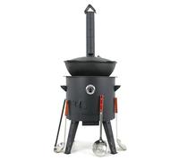 Utschak Uchag - Horno de fuego de 40 cm de diámetro, 2 mm, acero, 4 mm, Kazan, 12 L, base redonda con termómetro, cucharón para espumas Plov, Учак Учаг Uchag Asia (Set 508)