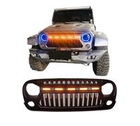 UTSKWD Rejilla de protección delantera, insertos de malla for el capó | Compatible con Jeep Wrangler JK | ABS negro mate K003