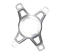 UTTASU 110BCD Adaptador de plato Spider Bike Bielas Convertidor de 3 pernos a 4 pernos Montaje directo Adaptador de anillo de cadena de aluminio Negro Plata (Plata)