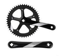 UTTASU 130BCD Aleación de aluminio Bielas 48T Plato único con 170Mm Agujero cuadrado Manivela Brazos para pista de engranaje fijo Bicicleta de carretera Componentes de bicicleta (negro)