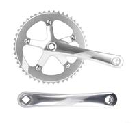 UTTASU 130BCD Aleación de aluminio Bielas 48T Single Chainring con 170Mm Square Hole Manivela Brazos para pista de engranaje fijo Road Bike Componentes de bicicleta (Plata)